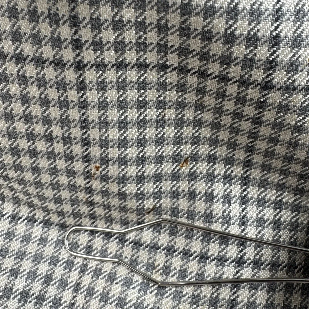 Brioni Roma Augusto Sport Coat Mens 44L Gray Houndstooth Wool Blazer Italy *FLAW